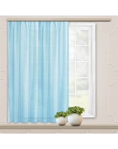 Штора-тюль для кухни 140х180 см, цвет голубой, вуаль, п/э100% Witerra