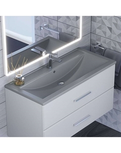 Раковина Uperwood Foster Quartz 100 см, кварцевая, серая матовая, бетон