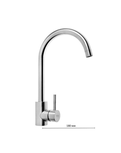 Смеситель для кухни MIRA 6090, однорычажный, высокий излив 18 см, картридж 35 мм, цвет сатин Mira