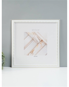 Фоторамка для фото 40×40 см «МИРАМ», пластик, белый, (пластиковый экран) Miram