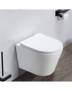 Унитаз подвесной COMFORTY 105, безободковый, сиденье дюропласт, softclose тонкое, быстросъёмное Comforty