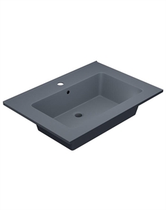 Раковина кварцевая полувстраиваемая Uperwood Parma Quartz, 65 см, серая матовая, бетон