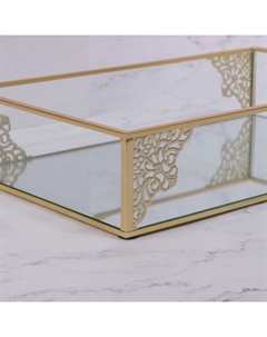 Органайзер для хранения «GREAT», стеклянный, с зеркальным дном, 29×17.5×6 см, цвет медный Qf