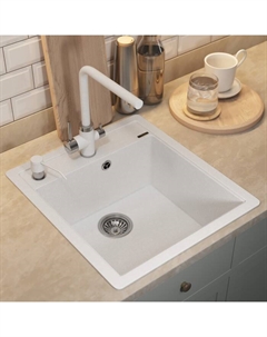 Кухонная мойка кварцевая Uperwood Quartz UPD-07, прямоугольная, цвет 01, прямоугольная, бел