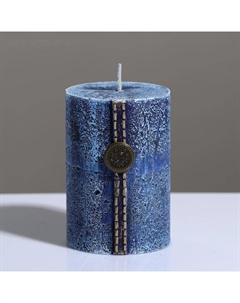 Свеча-цилиндр «Кантри Джинс», 7×10 см, голубой Trend decor candle