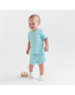 Комплект детский (футболка и шорты), цвет голубой, рост 80-86 см Minaku