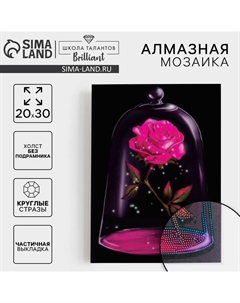 Алмазная мозаика с частичным заполнением на холсте «Сказочный цветок», 20 х 30 см Школа талантов