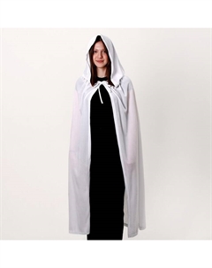 Карнавальный плащ взрослый, плюш, длина 120 см, белый Страна карнавалия