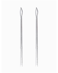 Серьги висячие «Голливуд» блеск нитей, цвет серебро, 14,5см Qf