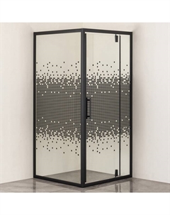 Душевое ограждение Comforty 30BM, чёрный профиль, 900×900×2000 мм