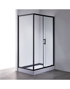 Душевое ограждение Comforty 33B, чёрный профиль, с поддоном, 1200×800×1925 мм