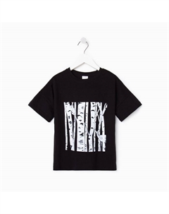 Футболка детская «Берёза», чёрная, рост 152 см Minaku