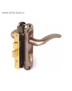 Замок врезной 0827/60-AC, с ручкой, цвет медь Avers