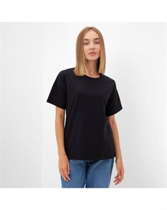 Футболка женская однотонная REGULAR FIT: цвет чёрный, р-р 52 Minaku