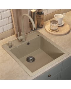 Кухонная мойка кварцевая Uperwood Quartz UPD-07, прямоугольная, цвет 02, прямоугольная, беж