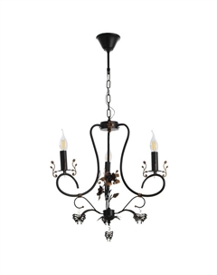 Люстра "Сандра" 3xE14 40Вт черно-золотой 51х51х52-110 см Bayerlux