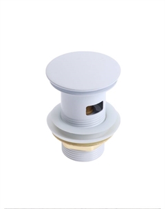 Донный клапан ZEIN engr, большая кнопка, с переливом, нержавеющая сталь, белый Zein