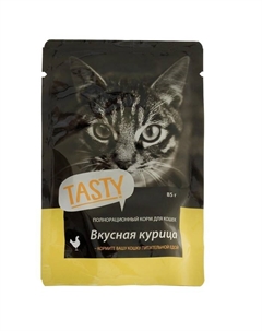 ШБ Влажный корм для кошек, курица в желе, пауч, 28х85г Tasty