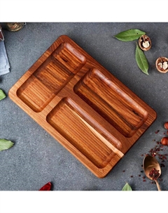 Блюдо-доска для подачи и нарезки «Бавария», 30×20 см, термоясень Доброе дерево