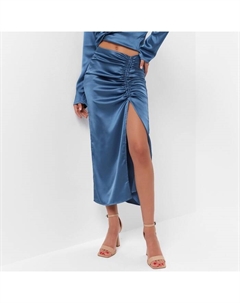 Юбка миди на кулиске женская : Classic Collection размер 44, синяя Mist