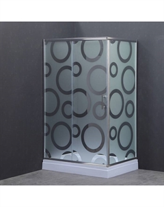Душевое ограждение Comforty 33R, матовое стекло с рисунком круги, 120×80×192.5 см