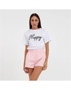 Шорты женские "Beautiful", цв. белый/розовый, р. 52-54 Kaftan