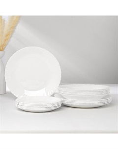 Набор столовый стеклокерамический «Фэстон», 18 предметов, цвет белый Luminarc