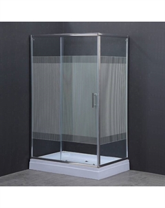 Душевое ограждение Comforty 33V, прозрачное стекло с рисунком линии, 120х80х192.5 см