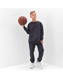Костюм (свитшот и брюки) детский, цвет графит, рост 110 см Minaku