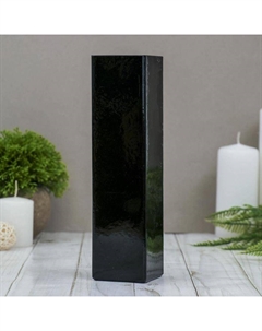 Ваза «Пять вечеров», прямая, 330 мл, 21×5.5 см, стекло, чёрная глянцевая Evis