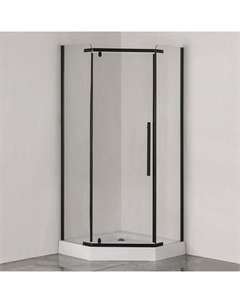 Душевое ограждение Comforty 31NB, прозрачное стекло, чёрный профиль, 90×90×200 см