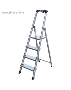 Стремянка MONTO SEPURO, оград. дуга, широкие ступени, противоскользящая, 4 ступени Krause