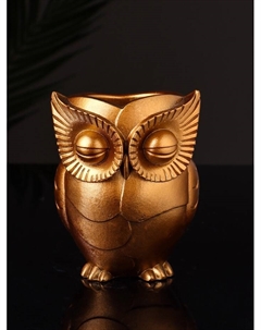 Кашпо гипс «Сова», 10×7 см, цвет бронза Хорошие сувениры