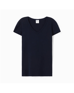 Футболка женская V-образный вырез, цвет тёмно-синий, размер 50 Flora