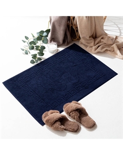 Полотенце для ног жаккард Ножки 50х70см, цв.тёмно-синий, 700г/м, хлопок 100% Алтын асыр