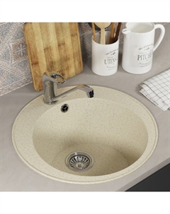 Мойка кухонная из камня Uperwood ECON UPD-405, 002, круглая, цвет 002 бежевая матовая