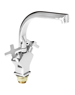 Смеситель для кухни Accoona A4475, двухрычажный, с гайкой, хром