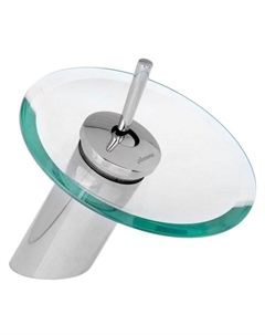 Смеситель для раковины Accoona A9090, однорычажный, водопад, стекло, хром