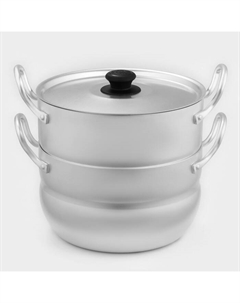 Кастрюля-пароварка, 2.5 л, 1 сетка, штампованный алюминий Белая калитва