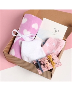 Набор подарочный "Сердце" плед и аксессуары Этель