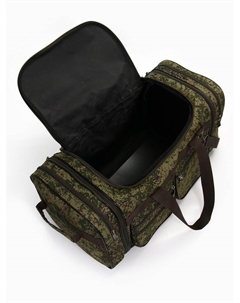 Сумка дорожная на молнии, с увеличением, 5 наружных кармана, длинный ремень, камуфляж, зелёная Lucky mark