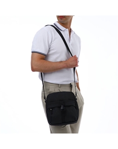 Сумка кросс-боди мужская, на молнии, 3 наружных кармана, 24×10×28 см, тёмно-серая Textura