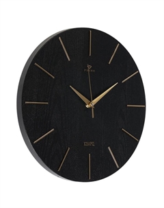 Часы настенные, интерьерные "Классика", бесшумные, d-30 см, черные с золотом Рубин