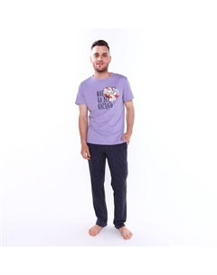 Комплект домашний мужской (джемпер/брюки), цвет лаванда/графит, размер 50 (L) Mark formelle