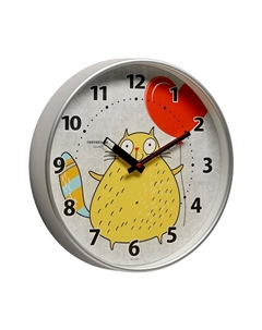 Часы настенные, интерьерные «Кот с шариком», d=30 см, бесшумные Troykatime