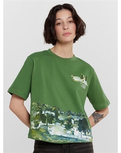 Футболка женская зелая с принтом "вид на овер-сюр-уаз..." Mark formelle