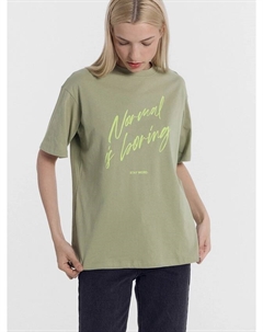 Футболка женская зеленая с печатью Mark formelle