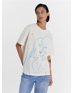 Футболка женская бежевая с печатью Mark formelle