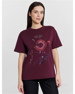 Футболка женская с принтом и надписью "ладонью коснусь ласкового огонька..." Mark formelle