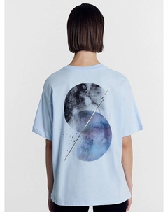 Футболка женская голубая с печатью Mark formelle